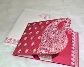 Hot Pink Matte Paisley Themed Wedding Invitation