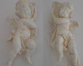 Cherubs 3-D Ceramic Wall Art / Decor ? Set of 2