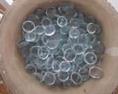 Glass Stones - One (1) Pound Clear / Light Blue