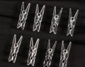 Mini Clear Plastic Decorative Clothespins - Set of 50