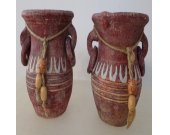Burgundy Clay Vases - Set of 2