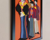 Handmade The Beatles, Yellow Submarine wood wall art