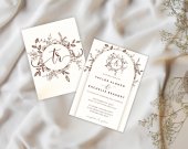 Ivory Matte Wedding Invitation: Rustic-Arch