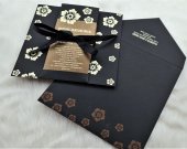 Black Matte Floral Themed - Screen Printed Wedding Invitation