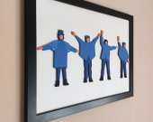 Handmade The Beatles Help! wood wall art