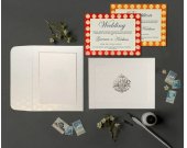 White Matte Foil Stamped Wedding Card