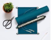 Turquoise Velvet Scroll Wedding Cards Invitations