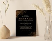 Black Shimmery Wedding Invitation: Celestial-Soiree