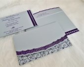 Silver Shimmery Foil Stamped Wedding Invitation