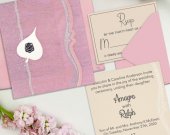 Blush Pink Shimmery Embossed Wedding Card