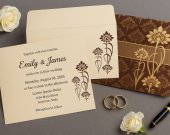 Brown Shimmery Screen Printed Wedding Card