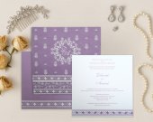 Purple Matte Screen Printed Wedding Invitation