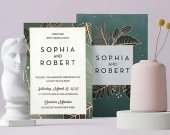 White Green Matte Wedding Invitation: Alfresco