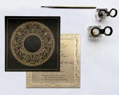 Black Wooly Screen Printed Wedding Card