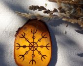 Handmade Helm of Awe Stave on Pine