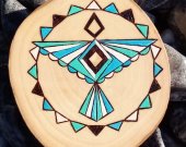 Handmade Limpid Falcon Amulet on Ash-Tree