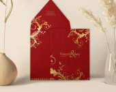 Red Matte Screen Printed Wedding Invitation