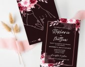 White Matte Wedding Invitation: Velvet-Touch
