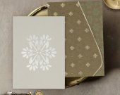 Yellow Metal Matte Floral Themed - Foil Stamped Wedding Invitation