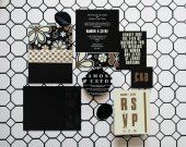 Black Matte Floral Themed Wedding Invitation