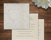 Pearl Shimmery Floral Themed - Embossed Wedding Card