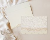Off-White Matte Embossed Wedding Invitation