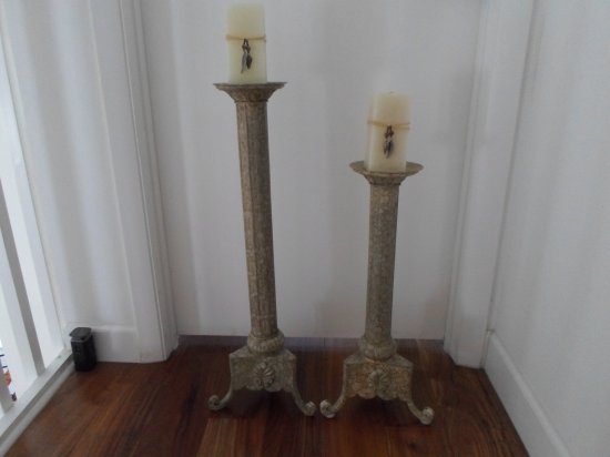 Floor Metal Candle Holders - Set of 2