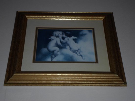 Cupid Cherub & Kissing Cherubs Framed Artworks  - Set of 2