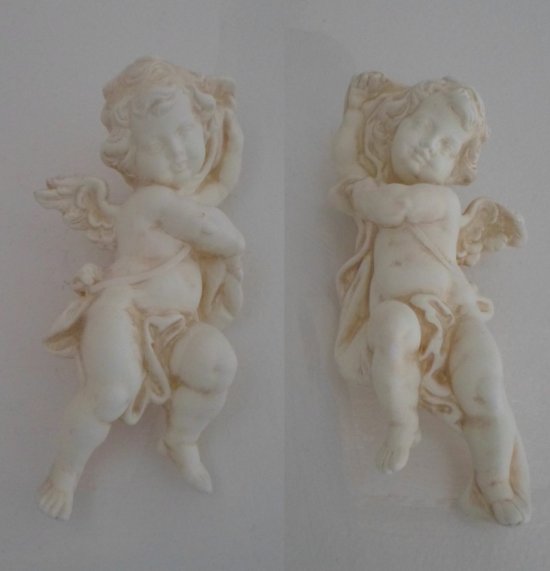 Cherubs 3-D Ceramic Wall Art / Decor ? Set of 2