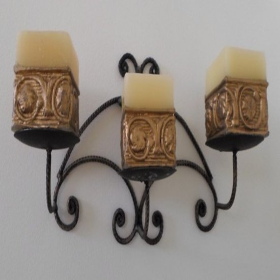 Decorative Wall Candle Holder & Pillar Candles