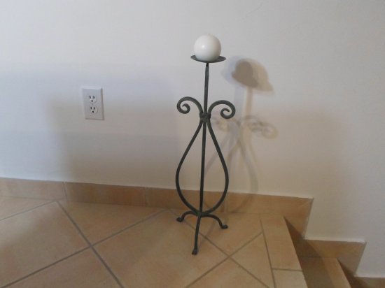 Floor Green Metal Candle Holder