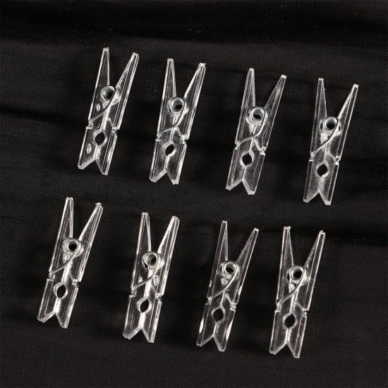 Mini Clear Plastic Decorative Clothespins - Set of 50