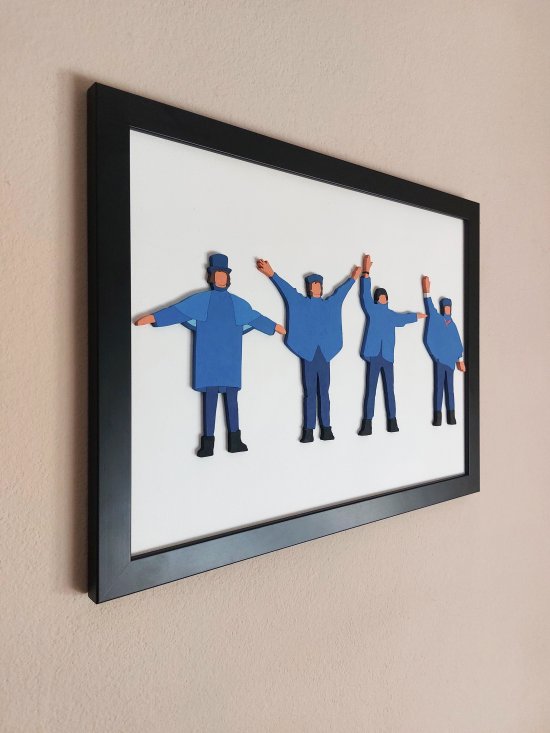 Handmade The Beatles Help! wood wall art