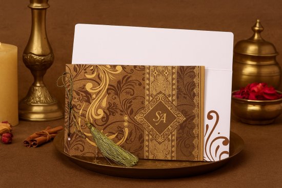 Brown Shimmery Wedding Invitation