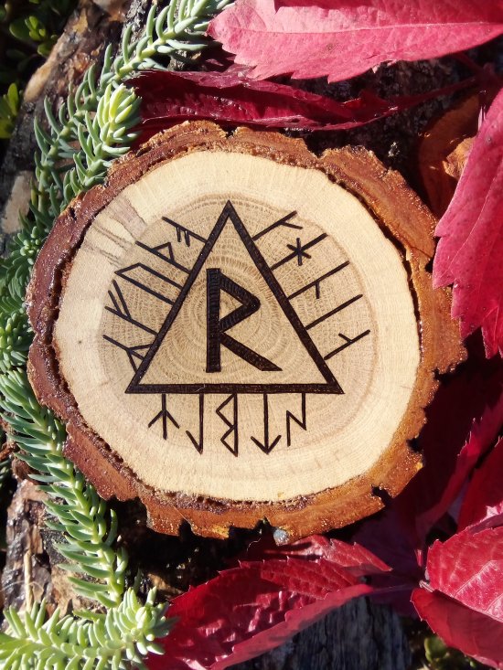Handmade Storm of the Gods Runic Stave on Oak
