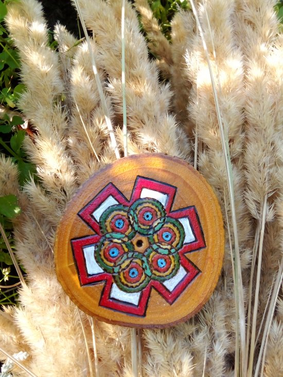 Handmade Hagall Rune on Catalpa