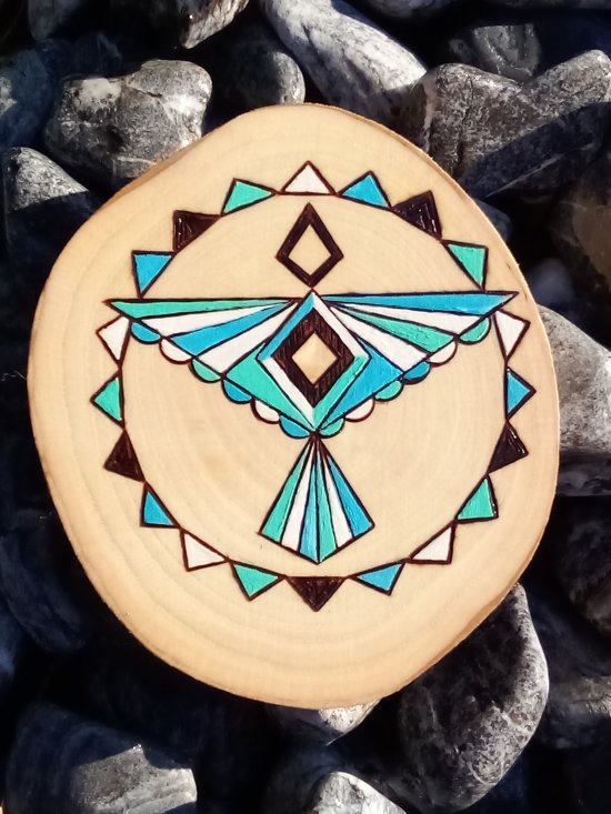Handmade Limpid Falcon Amulet on Ash-Tree