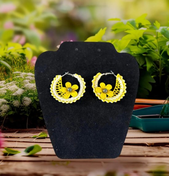 Women?s hoop earrings mini rose earrings new handmade style