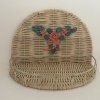 Bathroom Wicker Basket Shelf With Rose Design