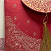 Falu Red Handmade Cotton Embossed Wedding Card