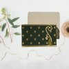 Dark Green Matte Paisley Themed Wedding Invitation
