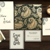 Sea Green Matte Paisley Themed - Screen Printed Wedding Card