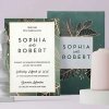 White Green Matte Wedding Invitation: Alfresco