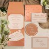 Salmon Shimmery Wedding Invitation Salmon Shimmery Wedding Invitation