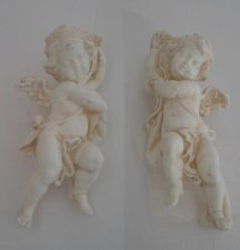 Cherubs 3-D Ceramic Wall Art / Decor ? Set of 2