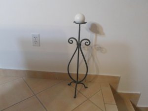 Floor Green Metal Candle Holder