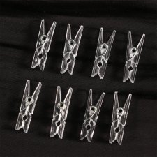 Mini Clear Plastic Decorative Clothespins - Set of 50