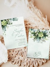 White Handmade Cotton Wedding Invitation: Spring-Digital