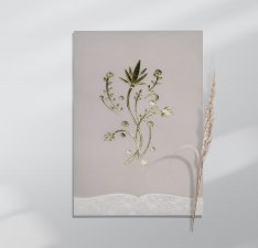 Off-White Floral Themed - Foil Stamped Wedding Card