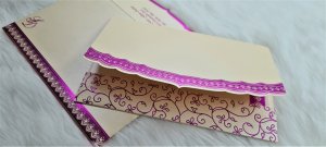 Ivory Shimmery Foil Stamped Wedding Invitation